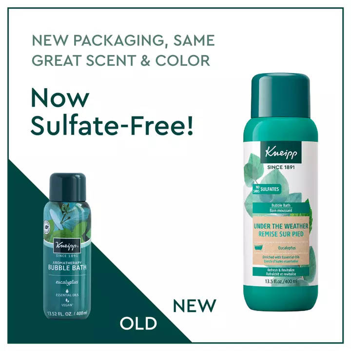 infographic showing new product labeling and stating it is now sulfate free.