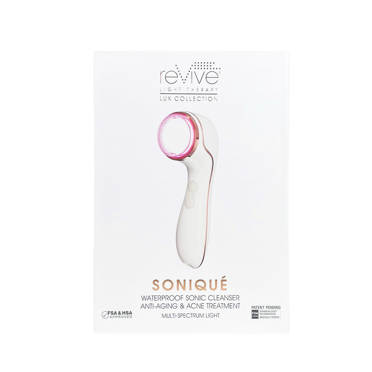 Lux Soniqué LED Sonic Cleanser, Wrinkle Reduction & Acne Treatment by reVive Light Therapy