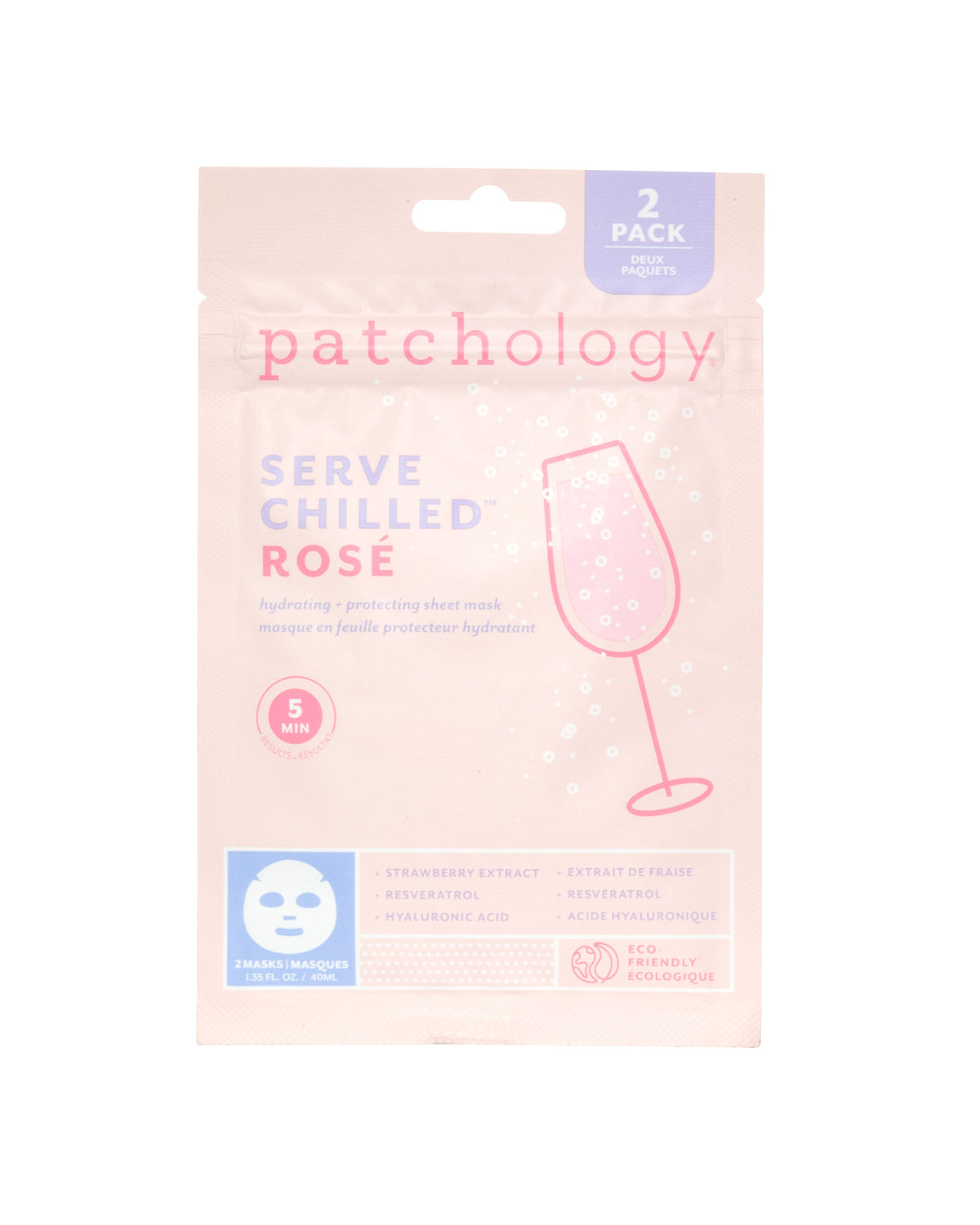 Patchology Serve Chilled Rosé Sheet Mask, 2 ct