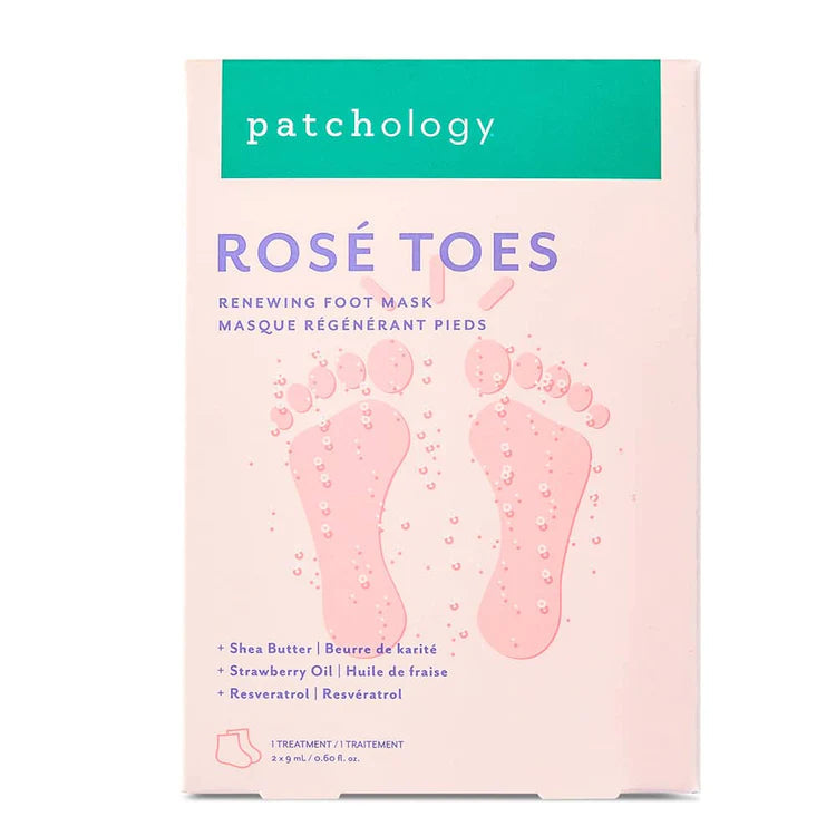 Patchology Serve Chilled Rosé Toes, Renewing & Protecting Foot Mask, 1 ct