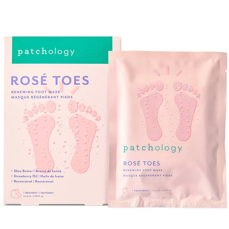 Patchology Serve Chilled Rosé Toes, Renewing & Protecting Foot Mask, 1 ct