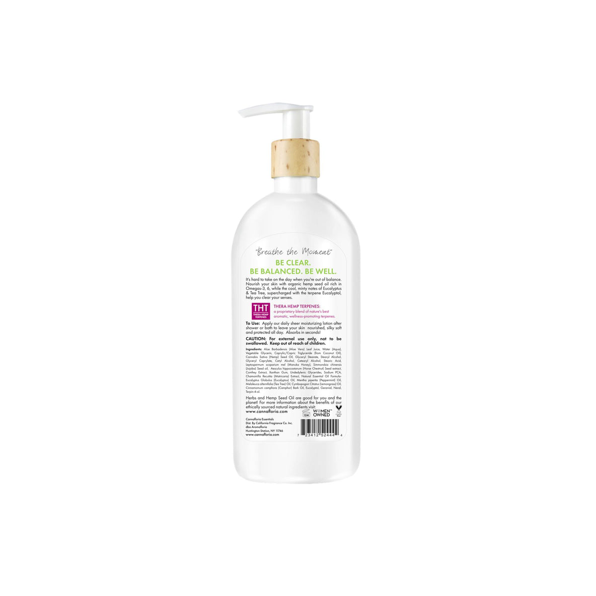 Cannafloria Hemp Body Lotion, Be Clear