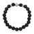 Jewelry Partial Silver & Black Lava Bracelet