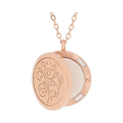 Serina & Company Stainless Steel Rose Gold Swirls Pendant