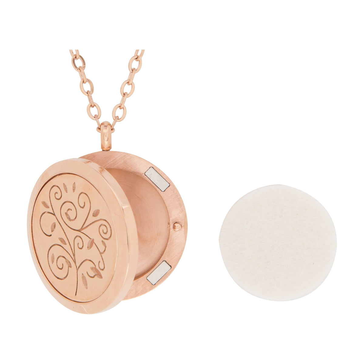 Serina & Company Stainless Steel Rose Gold Swirls Pendant