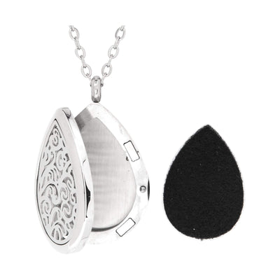 Serina & Company Stainless Steel Swirl Tear Drop Pendant