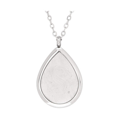 Serina & Company Stainless Steel Swirl Tear Drop Pendant