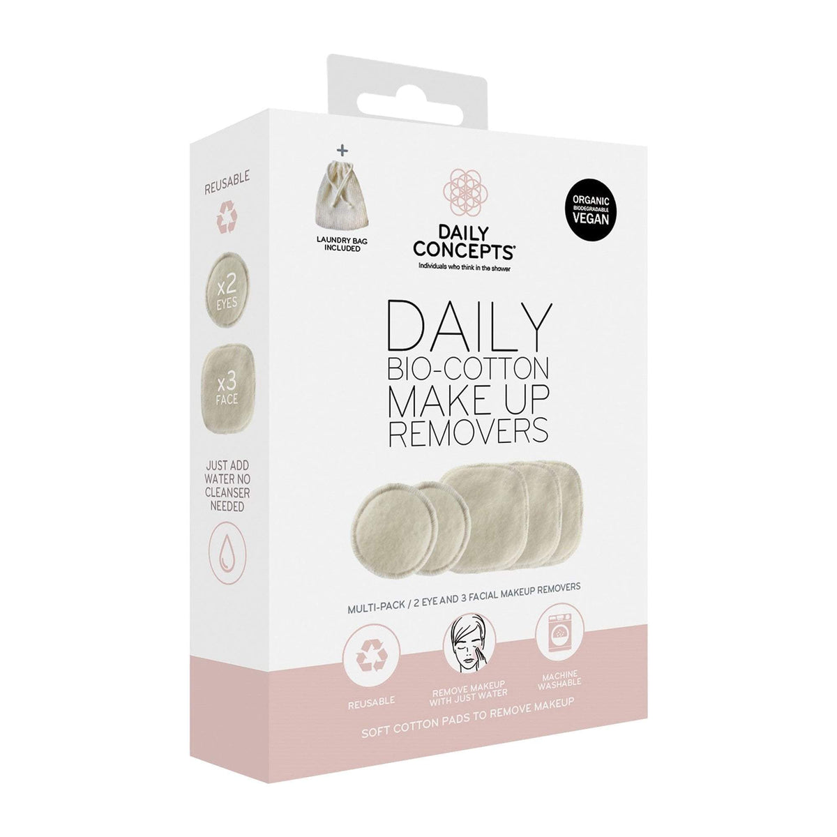Makeup Remover & Brush Cleaner Daily Concepts Bio-Cotton Makeup Removers